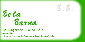 bela barna business card