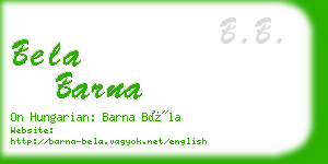 bela barna business card